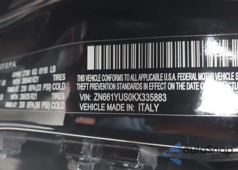 2019 Maserati Levante S Gransport z USA, uszkodzony, nr VIN ZN661YUS0KX335883